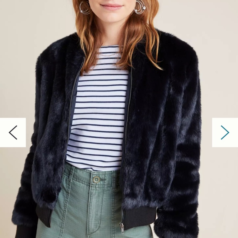 Cupcakes and Cashmere Amy Faux Fur Bomber